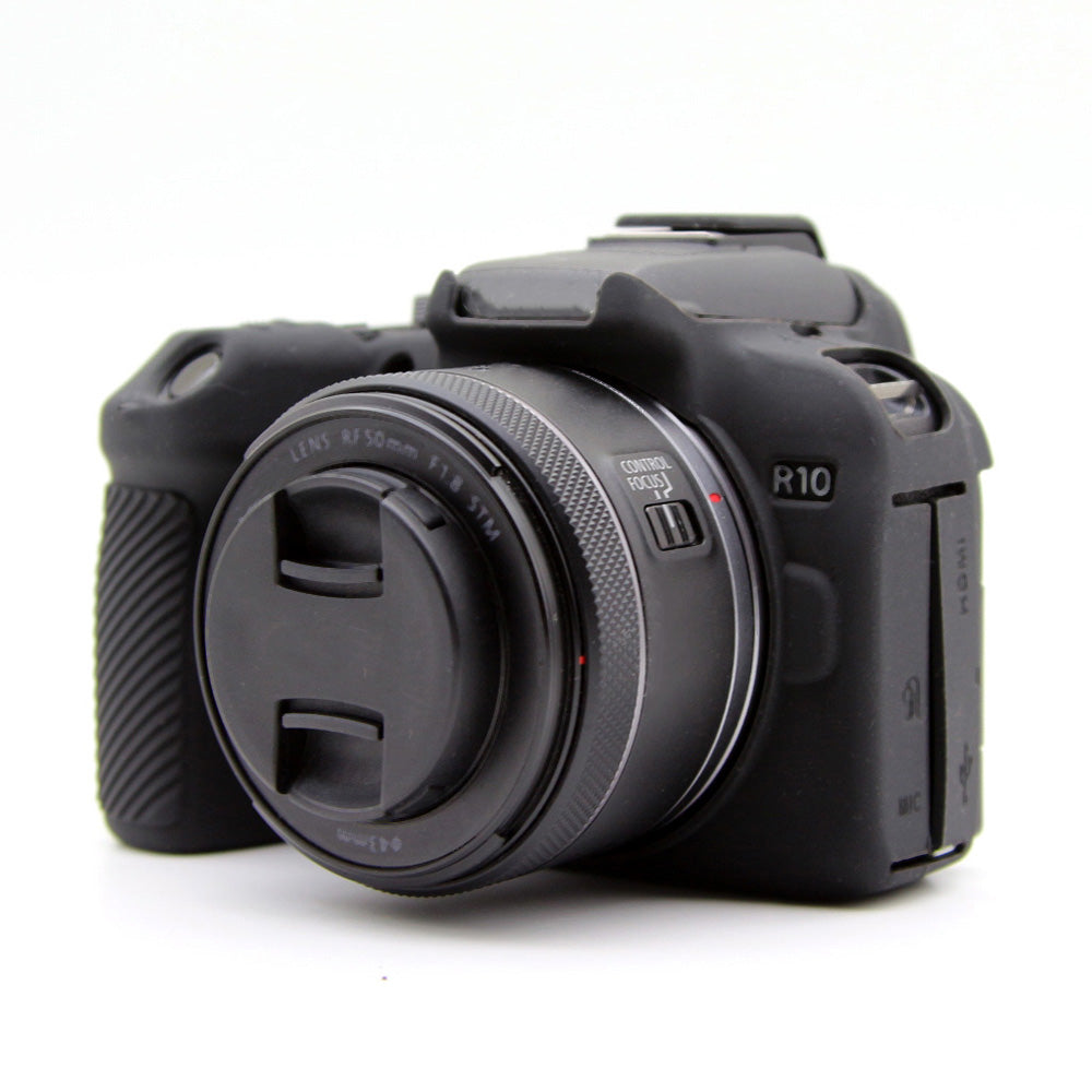 Flexible Silicone Case for Canon EOS R10 Camera Protector Anti-Scratch Anti-Drop Cover - Black