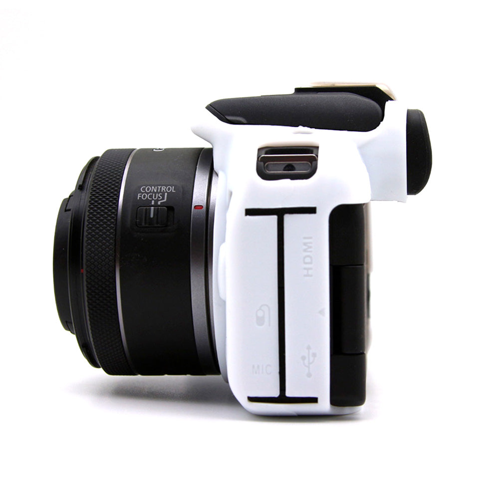 Flexible Silicone Case for Canon EOS R10 Camera Protector Anti-Scratch Anti-Drop Cover - White