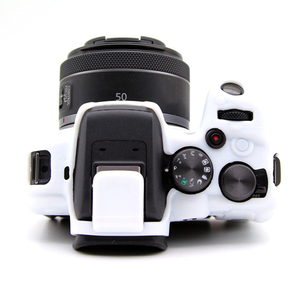 Flexible Silicone Case for Canon EOS R10 Camera Protector Anti-Scratch Anti-Drop Cover - White