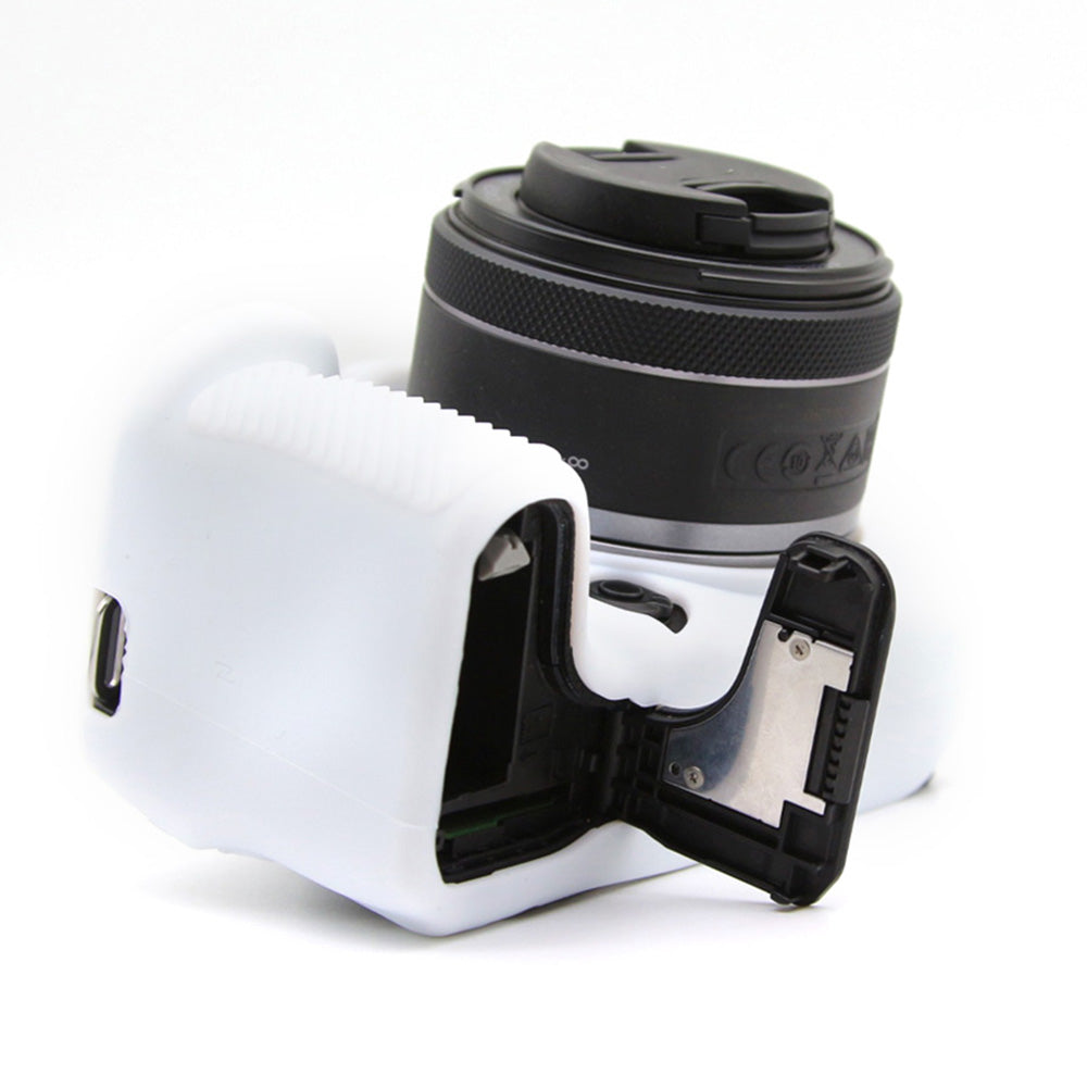 Flexible Silicone Case for Canon EOS R10 Camera Protector Anti-Scratch Anti-Drop Cover - White