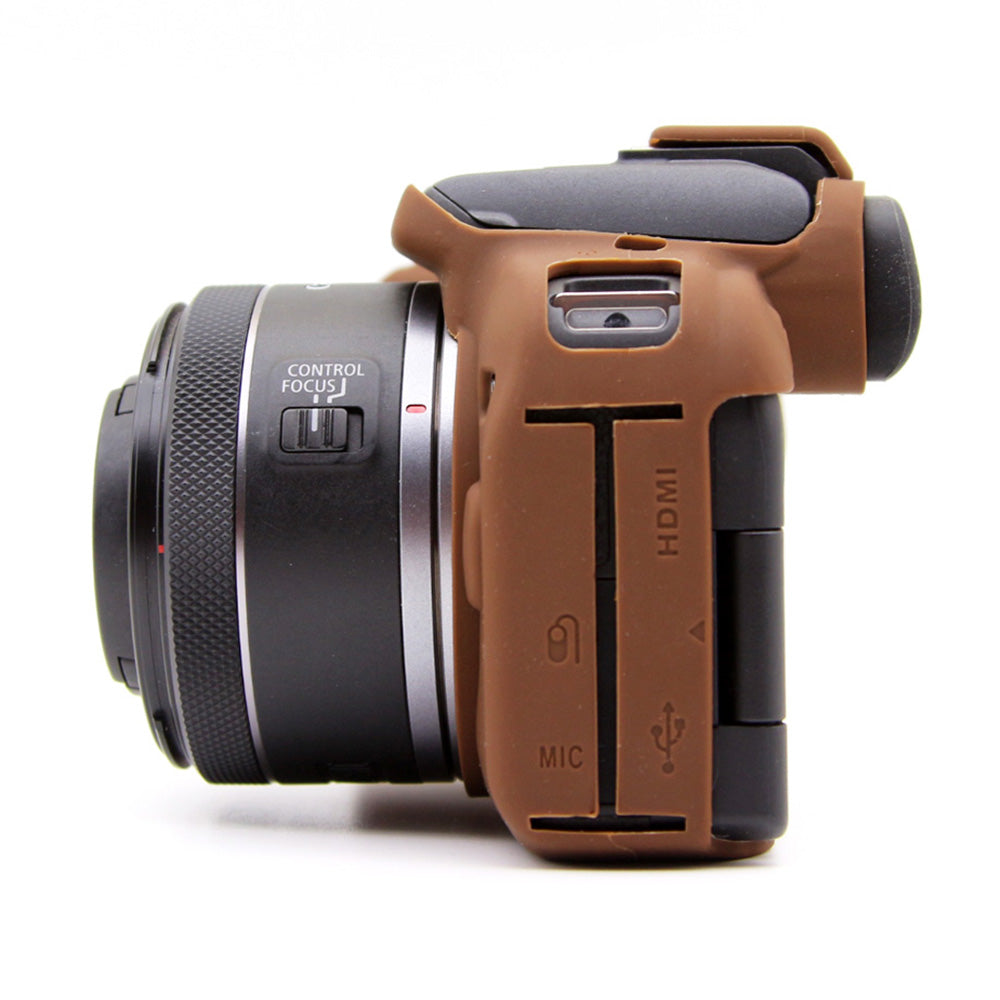 Flexible Silicone Case for Canon EOS R10 Camera Protector Anti-Scratch Anti-Drop Cover - Coffee
