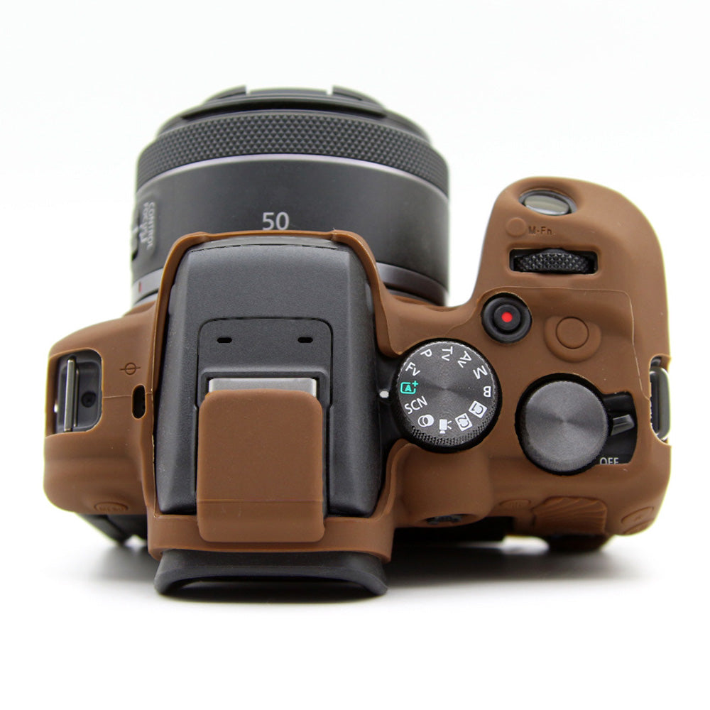 Flexible Silicone Case for Canon EOS R10 Camera Protector Anti-Scratch Anti-Drop Cover - Coffee