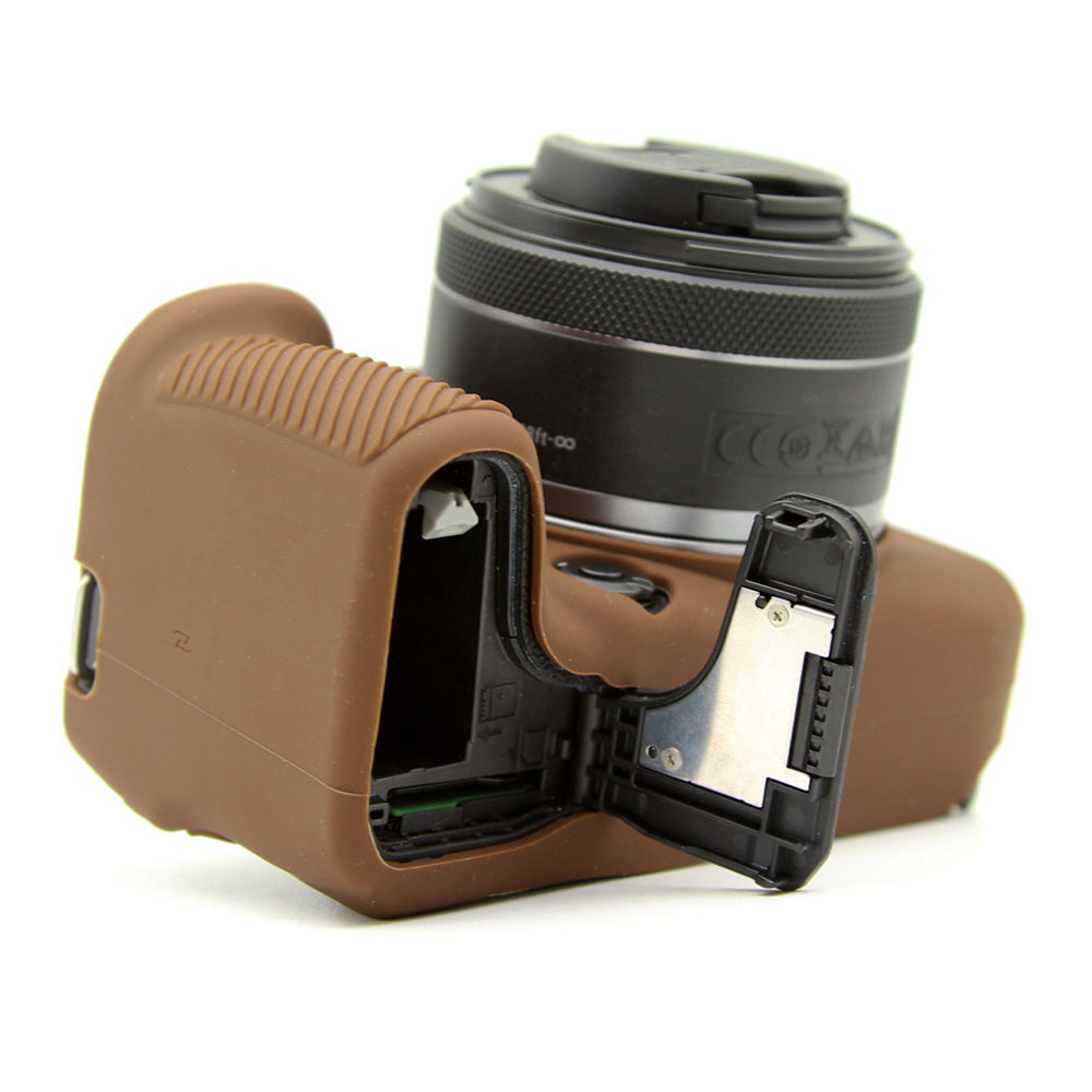 Flexible Silicone Case for Canon EOS R10 Camera Protector Anti-Scratch Anti-Drop Cover - Coffee