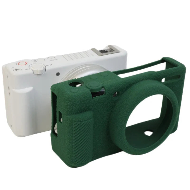 Uniqkart for Sony ZV-1F Camera Soft Silicone Case Protector Body Sleeve Drop Protection Cover - Blackish Green