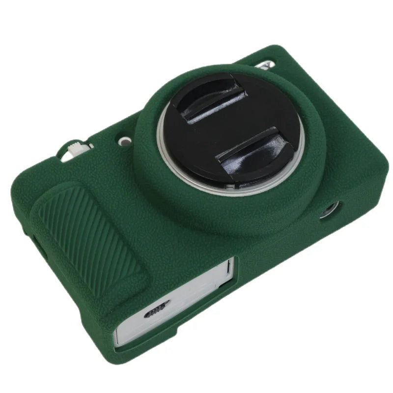 Uniqkart for Sony ZV-1F Camera Soft Silicone Case Protector Body Sleeve Drop Protection Cover - Blackish Green
