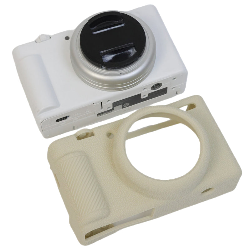 Uniqkart for Sony ZV-1F Camera Soft Silicone Case Protector Body Sleeve Drop Protection Cover - Beige