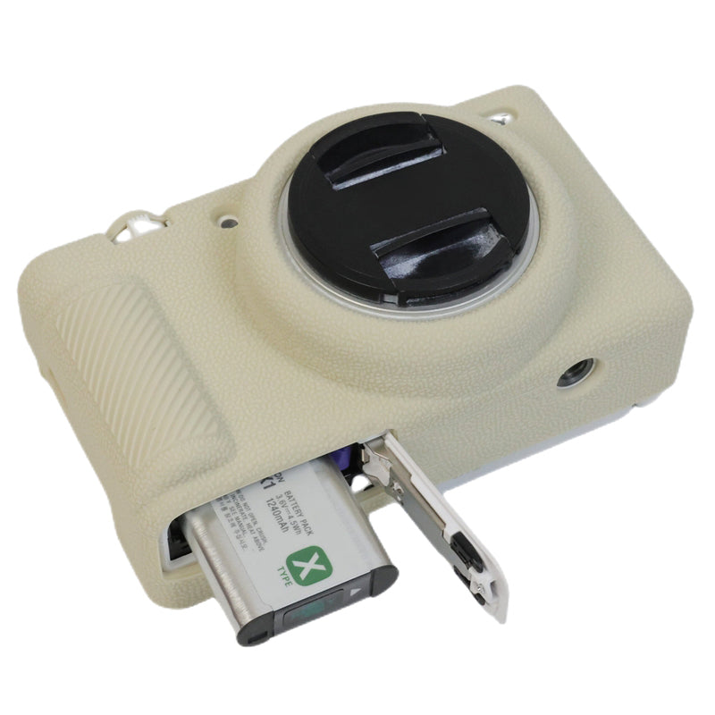 Uniqkart for Sony ZV-1F Camera Soft Silicone Case Protector Body Sleeve Drop Protection Cover - Beige