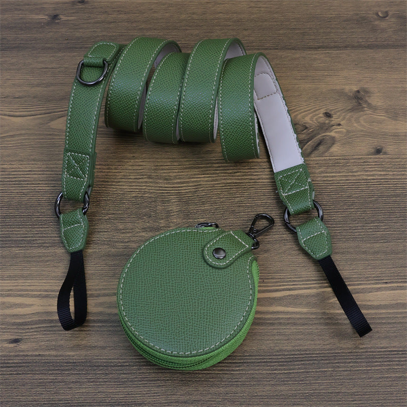 Uniqkart for Canon EOS R8 PU Leather Case Digital Camera Battery Opening Design Bag with Strap and Small Bag - Green