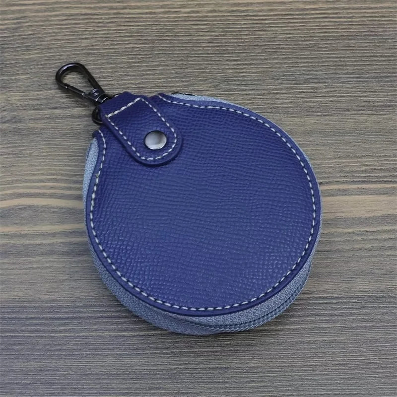 Uniqkart for Canon EOS R50 Camera Case Battery Opening Design Palm Texture Leather Bag with Strap and Small Bag - Dark Blue