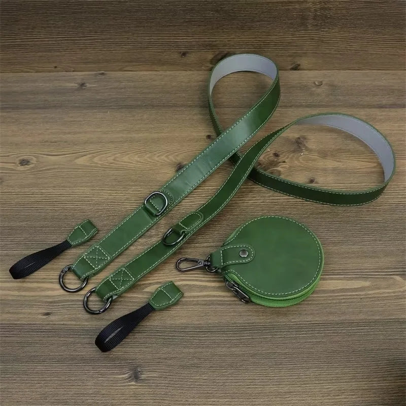 Uniqkart for Canon EOS R50 PU Leather Camera Case Battery Opening Design Camera Cover with Strap and Small Bag - Green