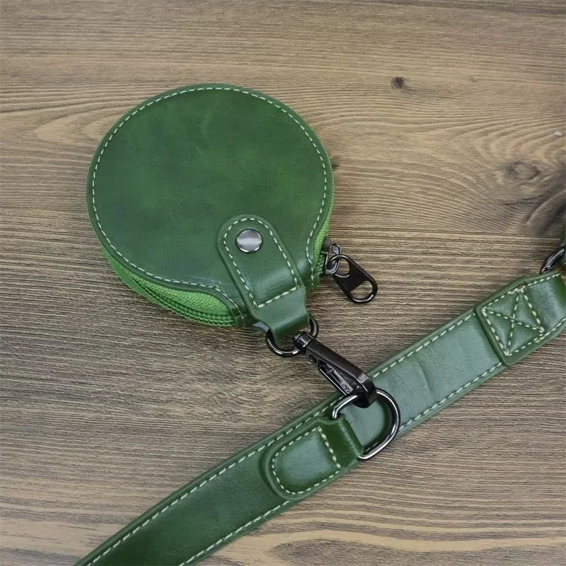 Uniqkart for Canon EOS R50 PU Leather Camera Case Battery Opening Design Camera Cover with Strap and Small Bag - Green