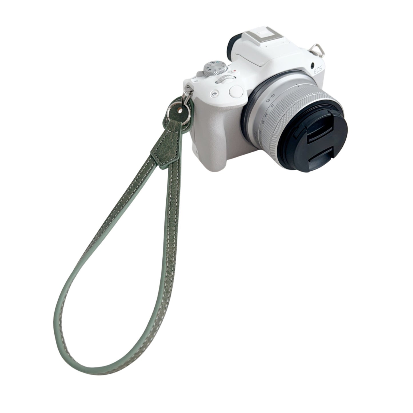 Uniqkart for Canon Nikon Sony Fujifilm Panasonic SLR Camera PU Leather Hand Strap Buffalo Texture Wrist Rope - Green