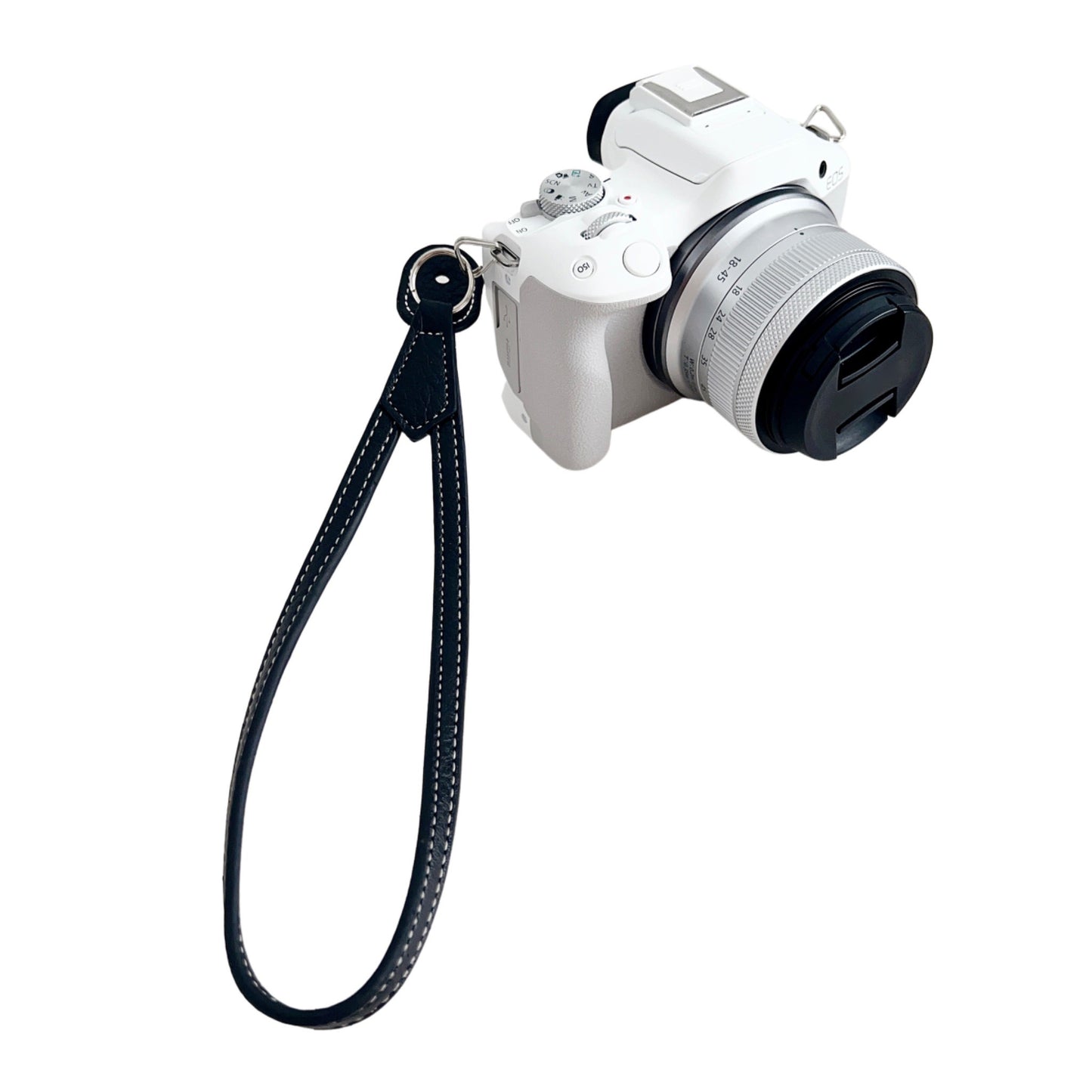 Uniqkart for Canon Nikon Sony Fujifilm Panasonic SLR Camera PU Leather Hand Strap Buffalo Texture Wrist Rope - Black