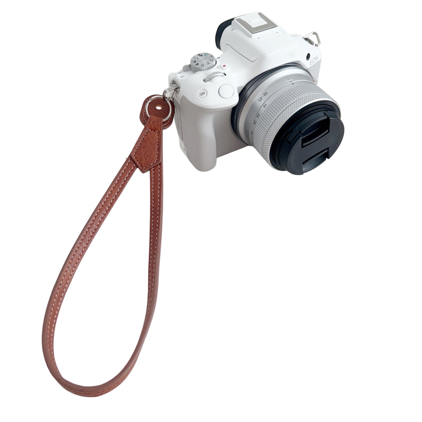 Uniqkart for Canon Nikon Sony Fujifilm Panasonic SLR Camera PU Leather Hand Strap Buffalo Texture Wrist Rope - Brown