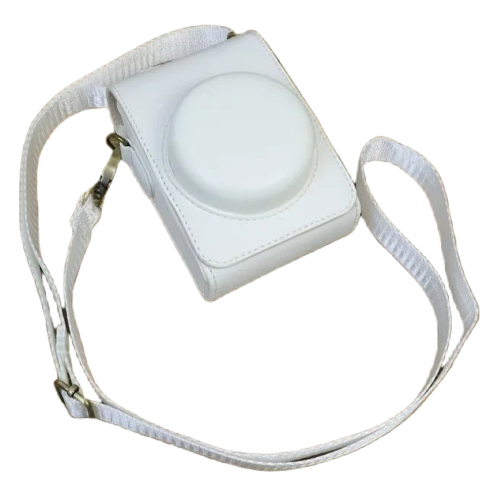 for Sony ZV-1 / ZV-1 II / ZV-1F PU Leather Camera Bag Protective Cover with Shoulder Strap, Vertical Type - White