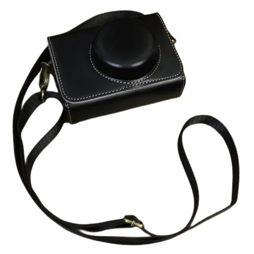 Camera Bag for Sony ZV-1 / ZV-1 II / ZV-1F PU Leather Protective Case with Shoulder Strap, Horizontal Type - Black