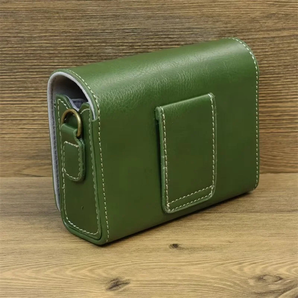 Camera Bag for Sony ZV-1 / ZV-1 II / ZV-1F PU Leather Protective Case with Shoulder Strap, Horizontal Type - Brown