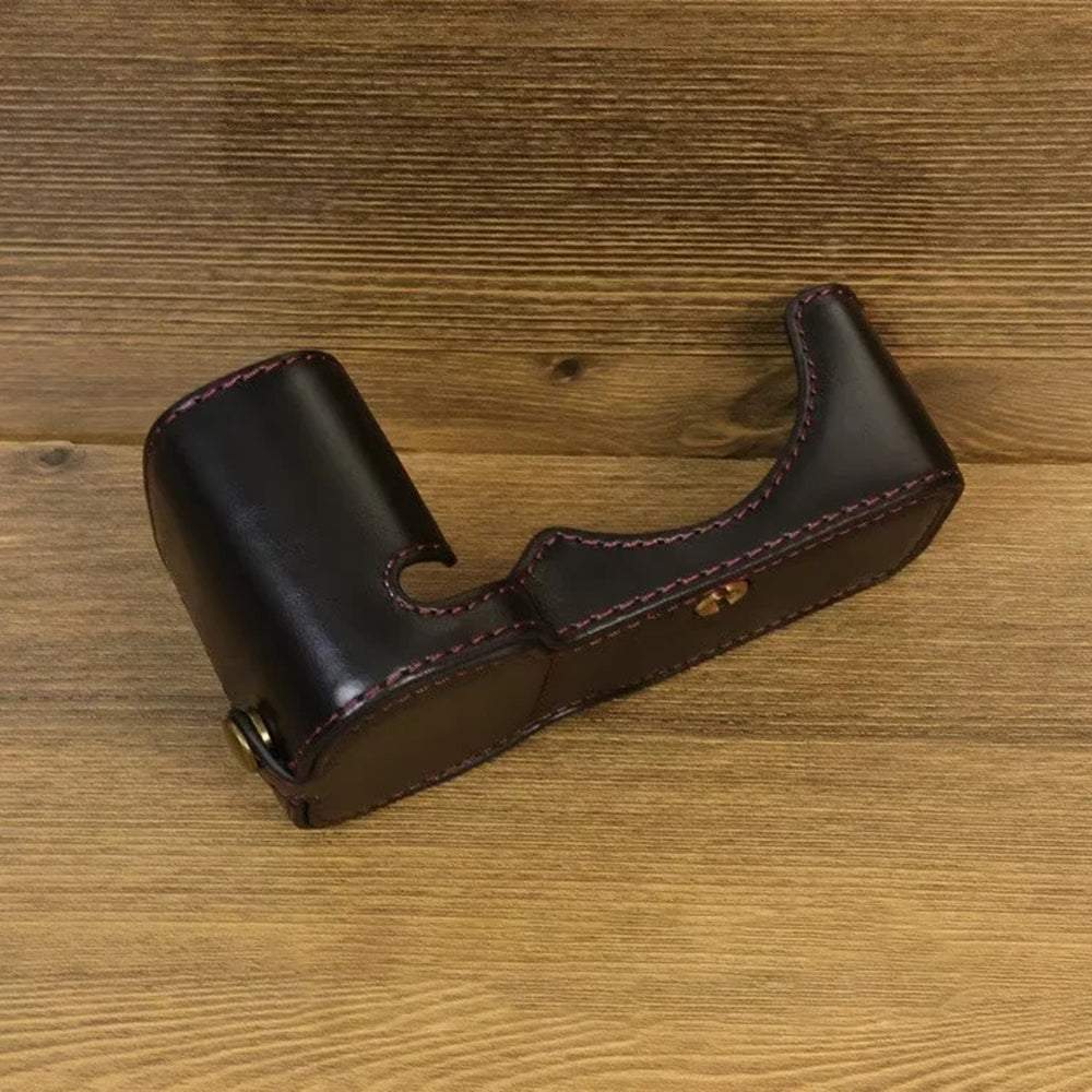 Uniqkart for Sony ZV-E1 PU Leather Camera Bottom Case Half Body Anti-scratch Cover with Battery Opening - Black