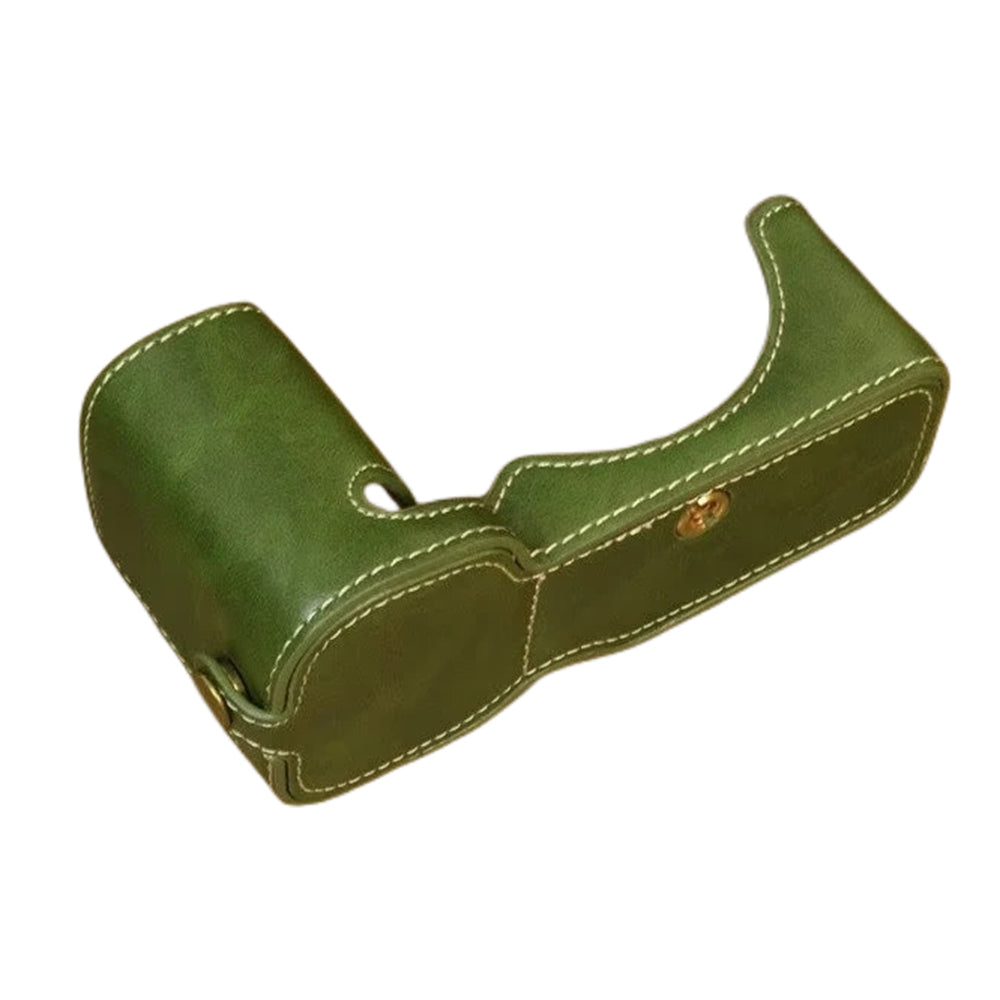 Uniqkart for Sony ZV-E1 PU Leather Camera Bottom Case Half Body Anti-scratch Cover with Battery Opening - Green