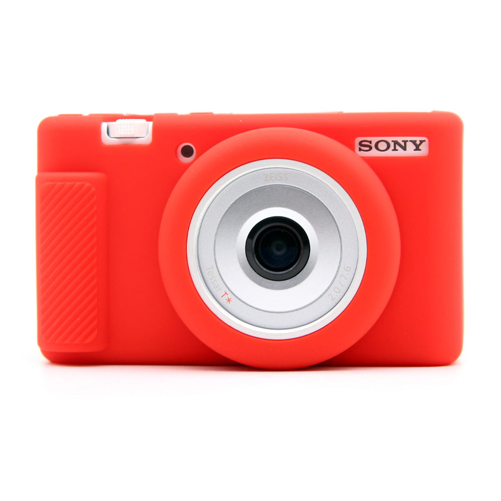 Uniqkart for Sony ZV-1F / ZV-1 / ZV-1 II Soft Silicone Case Camera Protector Anti-Scratch Sleeve Drop Protection Cover - Red