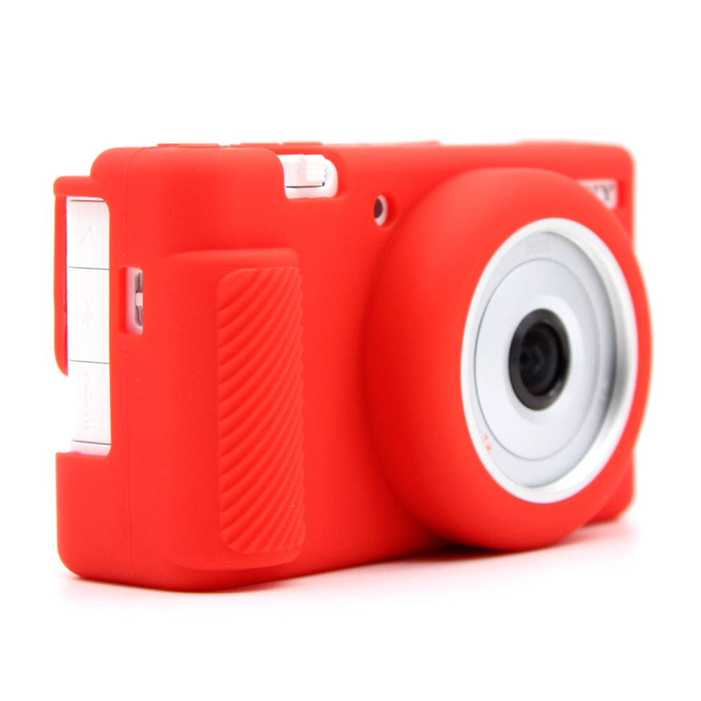 Uniqkart for Sony ZV-1F / ZV-1 / ZV-1 II Soft Silicone Case Camera Protector Anti-Scratch Sleeve Drop Protection Cover - Red