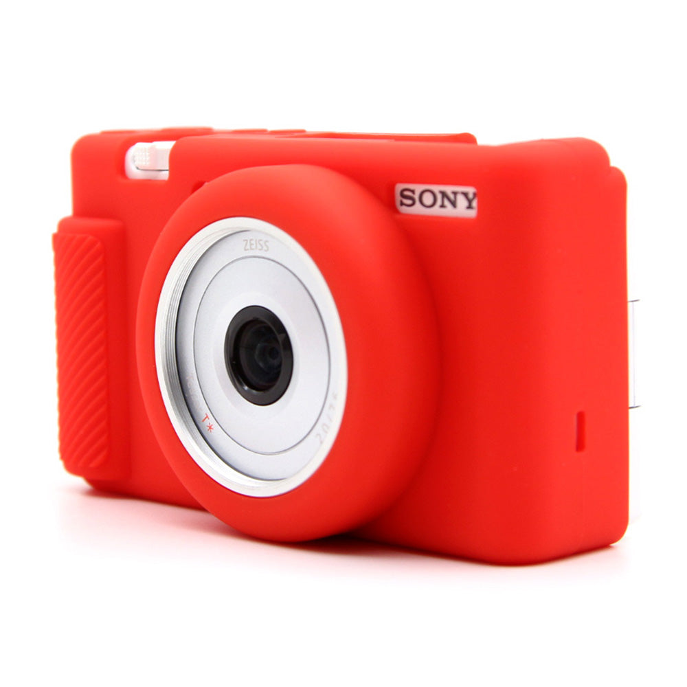 Uniqkart for Sony ZV-1F / ZV-1 / ZV-1 II Soft Silicone Case Camera Protector Anti-Scratch Sleeve Drop Protection Cover - Red