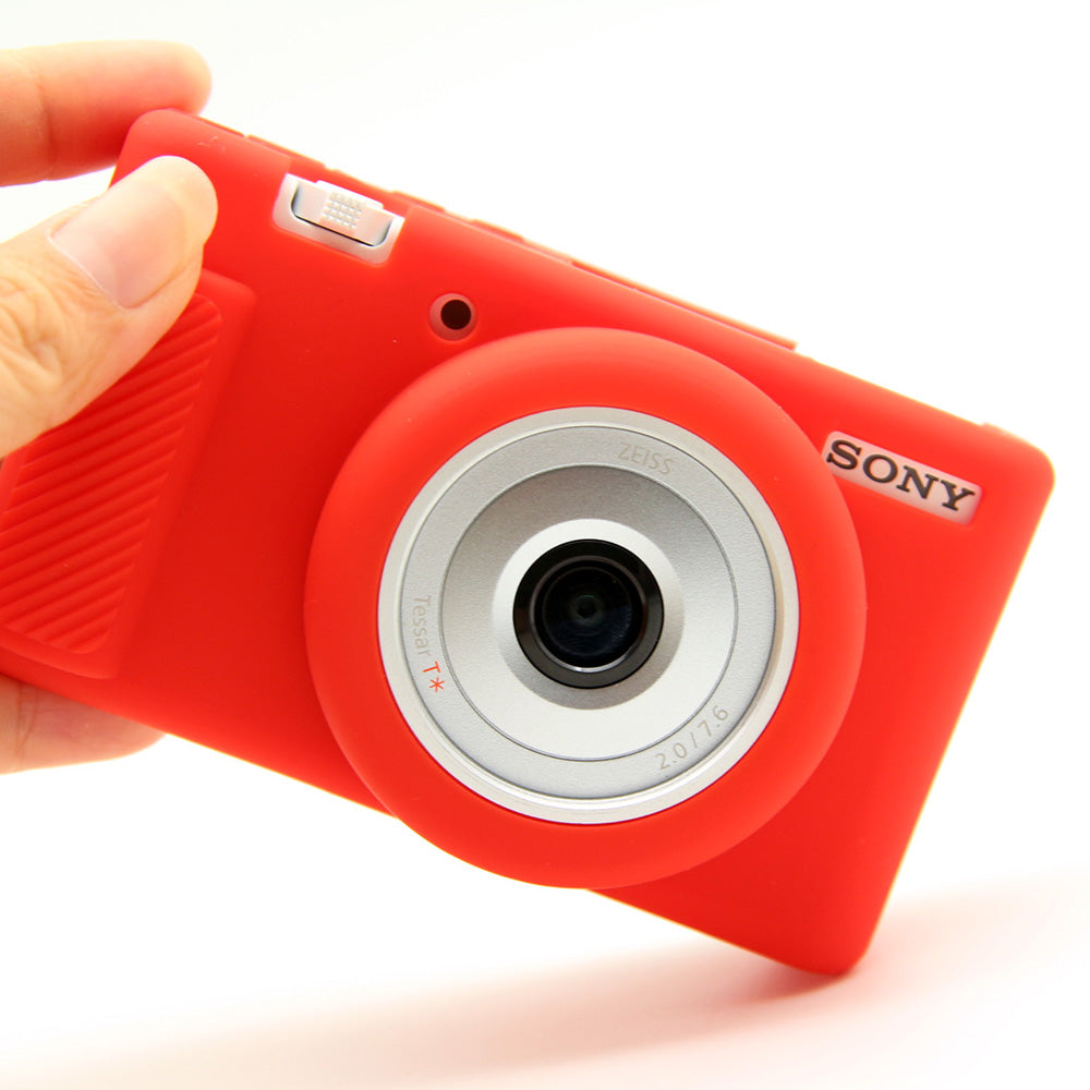 Uniqkart for Sony ZV-1F / ZV-1 / ZV-1 II Soft Silicone Case Camera Protector Anti-Scratch Sleeve Drop Protection Cover - Red