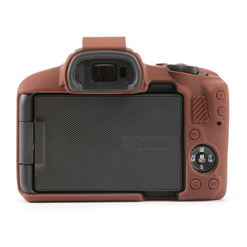 Uniqkart for Canon EOS R50 Soft Silicone Anti-drop Case Camera Protective Cover - Coffee