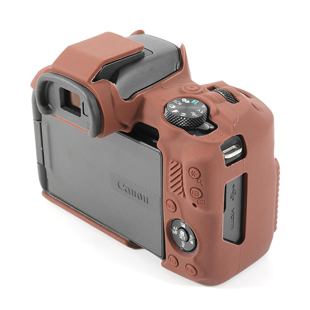 Uniqkart for Canon EOS R50 Soft Silicone Anti-drop Case Camera Protective Cover - Coffee