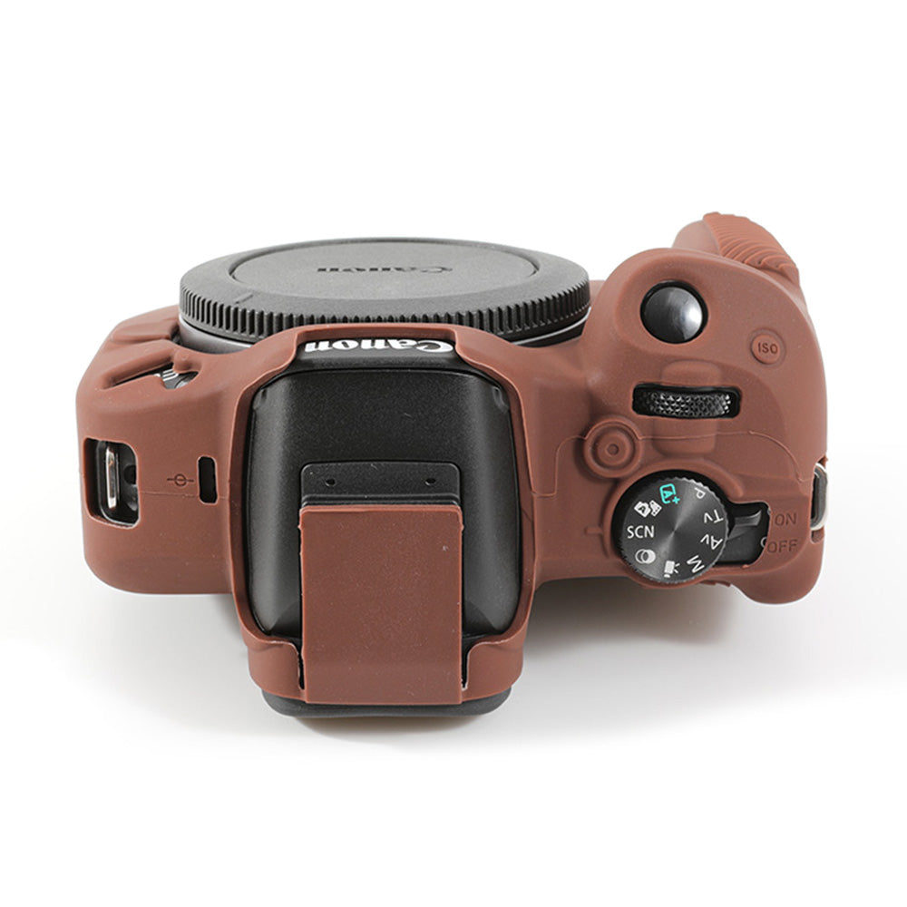 Uniqkart for Canon EOS R50 Soft Silicone Anti-drop Case Camera Protective Cover - Coffee