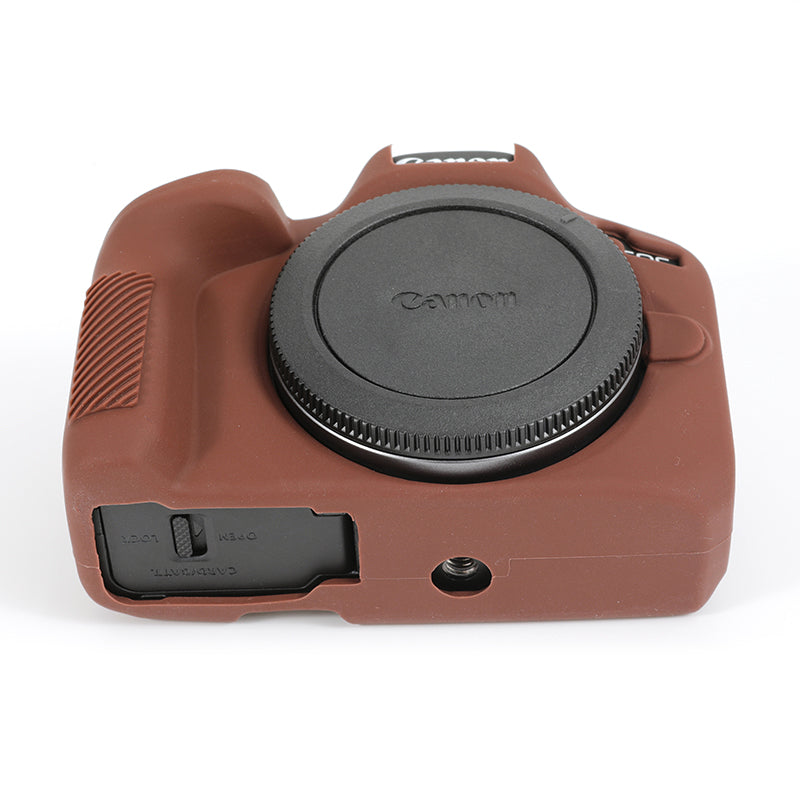 Uniqkart for Canon EOS R50 Soft Silicone Anti-drop Case Camera Protective Cover - Coffee