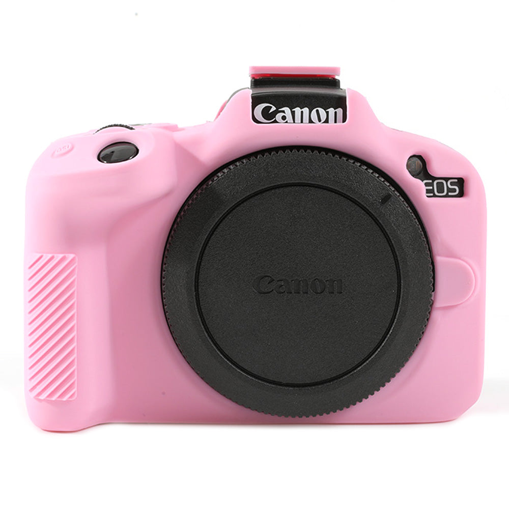 Uniqkart for Canon EOS R50 Soft Silicone Anti-drop Case Camera Protective Cover - Pink