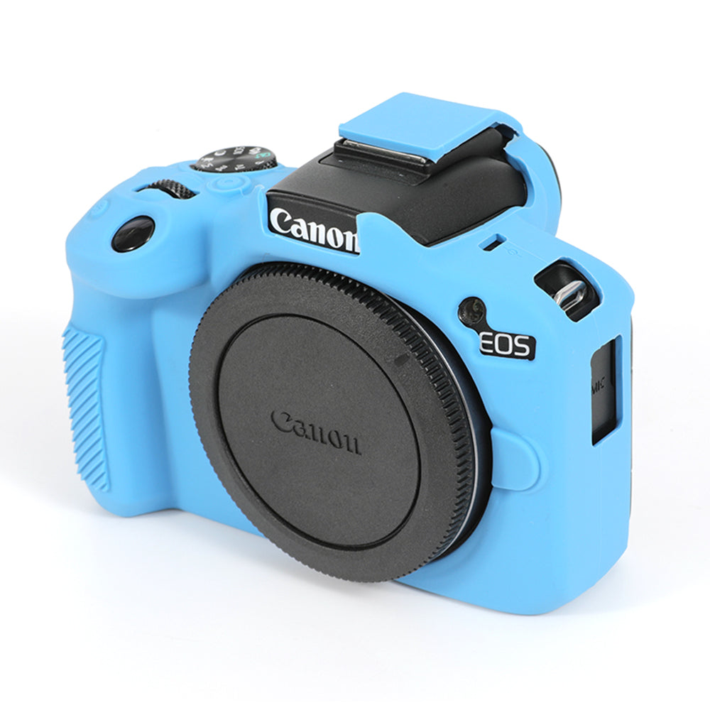 Uniqkart for Canon EOS R50 Soft Silicone Anti-drop Case Camera Protective Cover - Blue