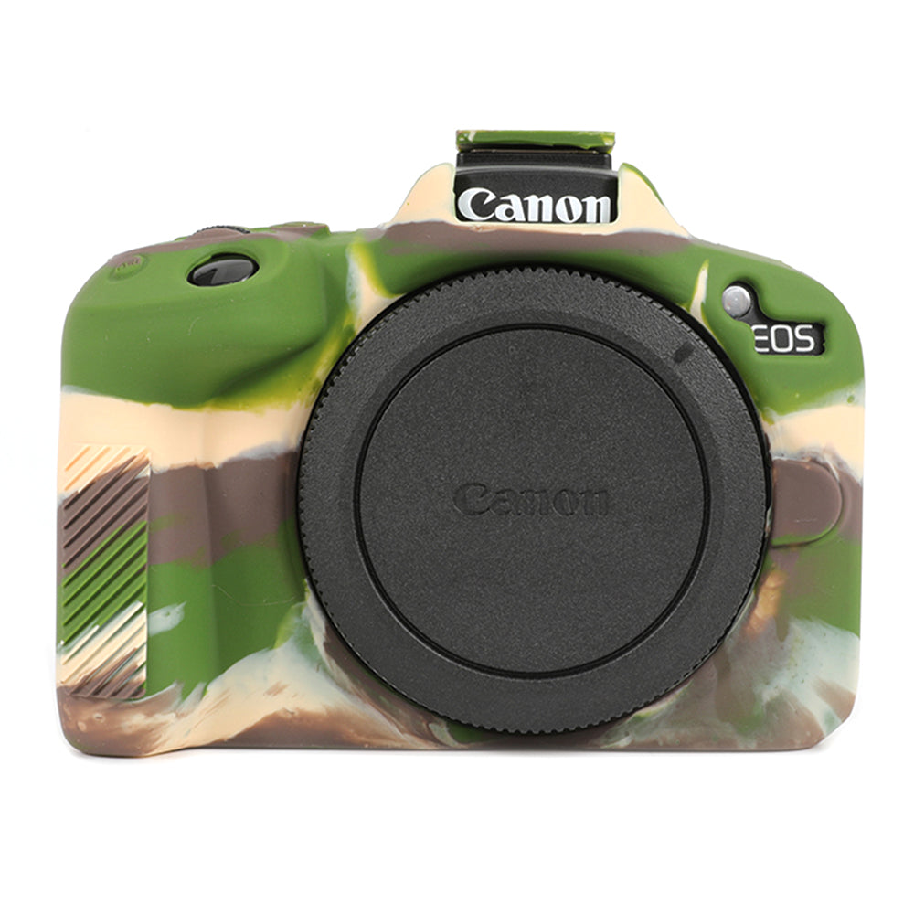 Uniqkart for Canon EOS R50 Soft Silicone Anti-drop Case Camera Protective Cover - Camouflage