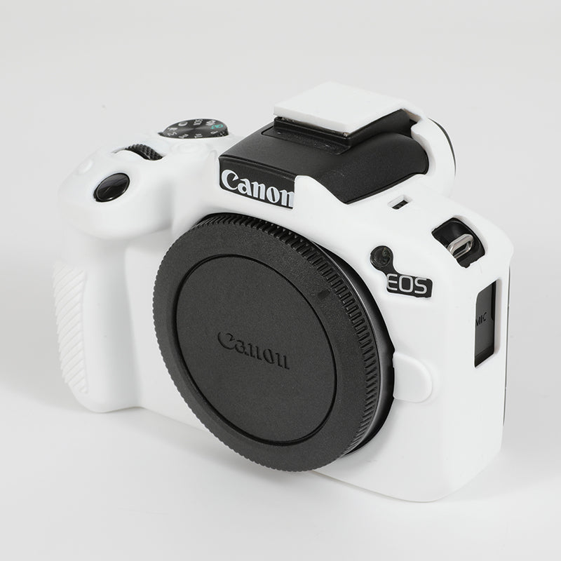 Uniqkart for Canon EOS R50 Soft Silicone Anti-drop Case Camera Protective Cover - White