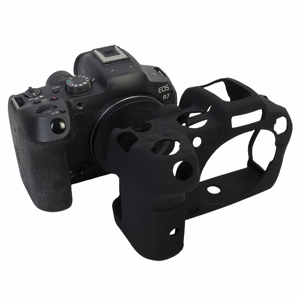 Uniqkart for Canon EOS R7 Silicone Case Camera Protector Anti-Scratch Sleeve Drop Protection Cover - Black