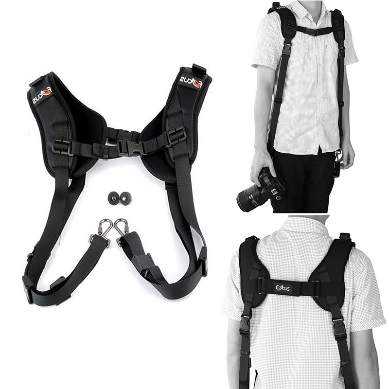 FOCUS F1 Double Dual Camera Shoulder Strap Quick Rapid Sling Camera Belt Adjustment for Digital DSLR Camera