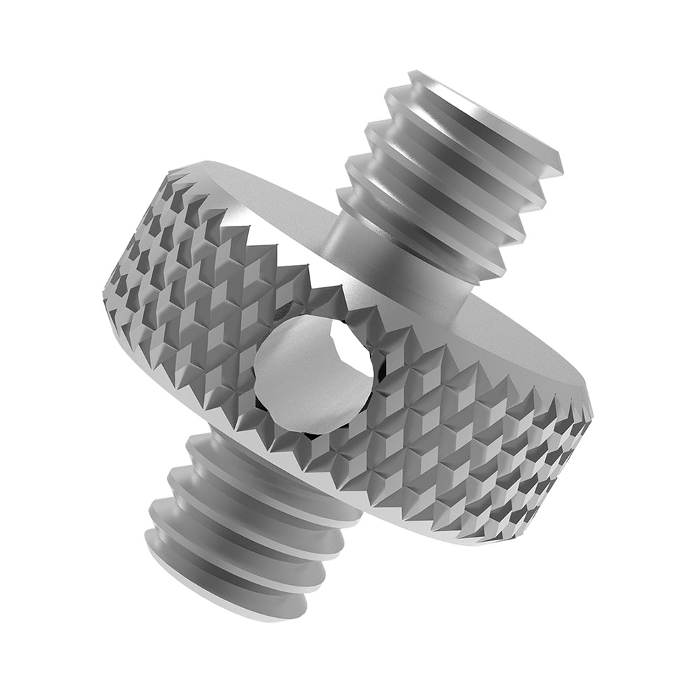 Uniqkart TE-DHS-001 2Pcs Stainless Steel Double-headed 1/4 inch Male Screw Thread Convert Adapter for Camera Tripod Light Stand