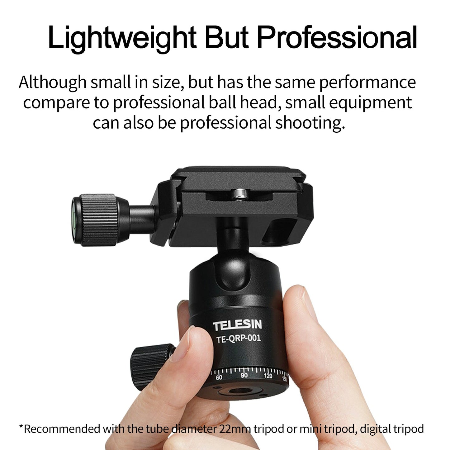 Uniqkart TE-QRP-001 25mm Ball Head 360 Degrees Rotating Metal Panoramic Camera Gimbal with Quick Release Plate Tripod Accessories