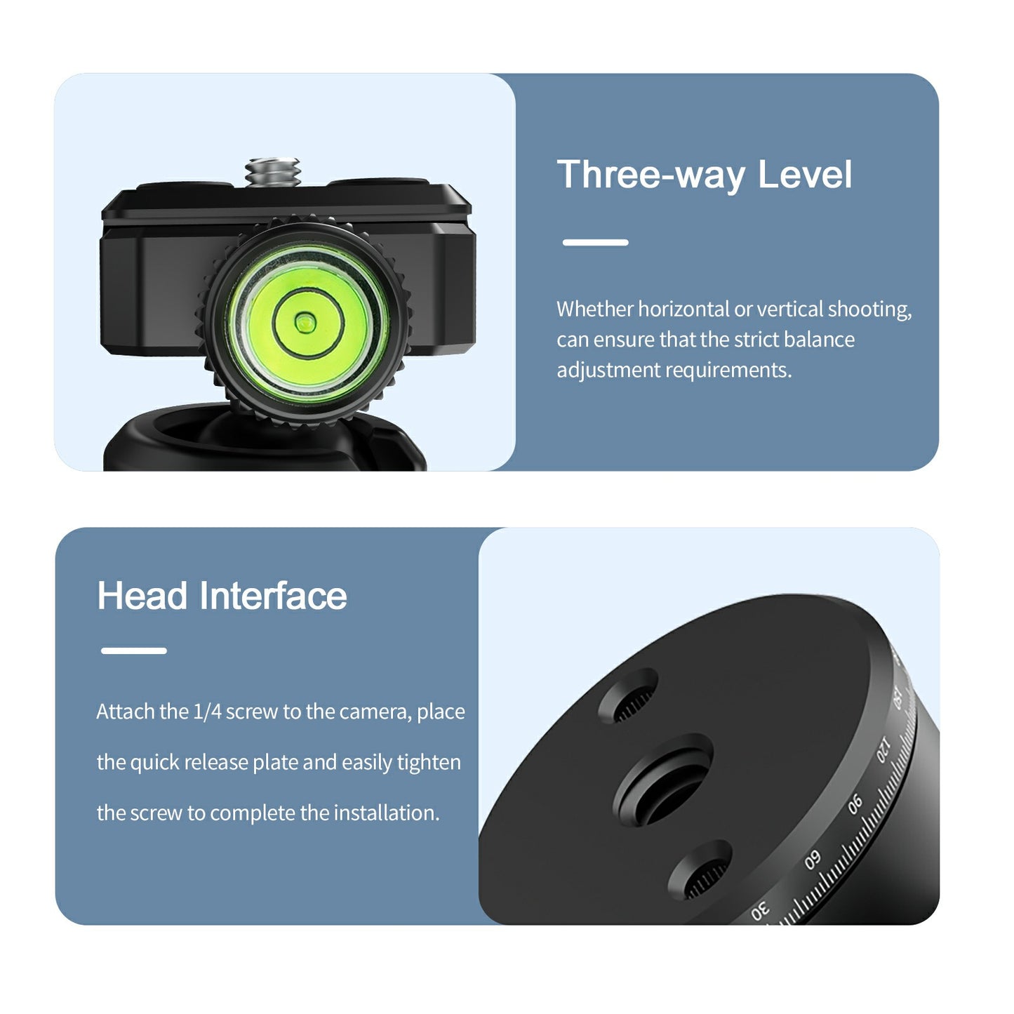 Uniqkart TE-QRP-001 25mm Ball Head 360 Degrees Rotating Metal Panoramic Camera Gimbal with Quick Release Plate Tripod Accessories