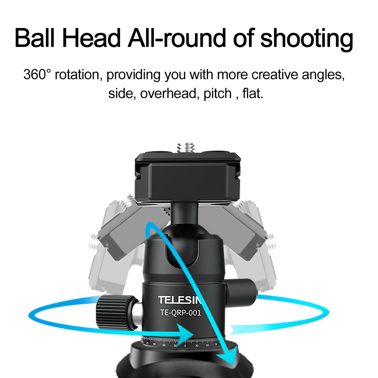 Uniqkart TE-QRP-001 25mm Ball Head 360 Degrees Rotating Metal Panoramic Camera Gimbal with Quick Release Plate Tripod Accessories