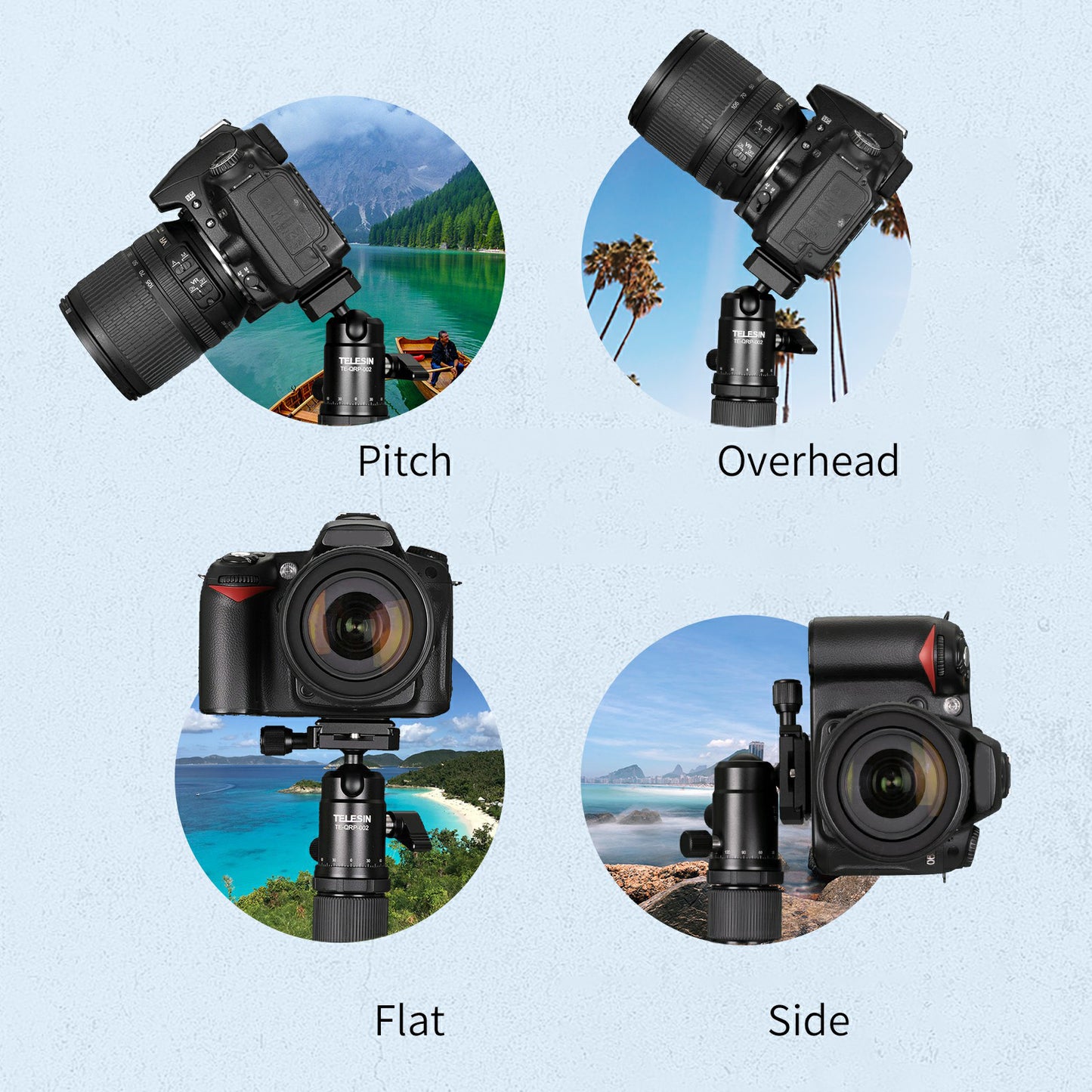 Uniqkart TE-QRP-001 25mm Ball Head 360 Degrees Rotating Metal Panoramic Camera Gimbal with Quick Release Plate Tripod Accessories