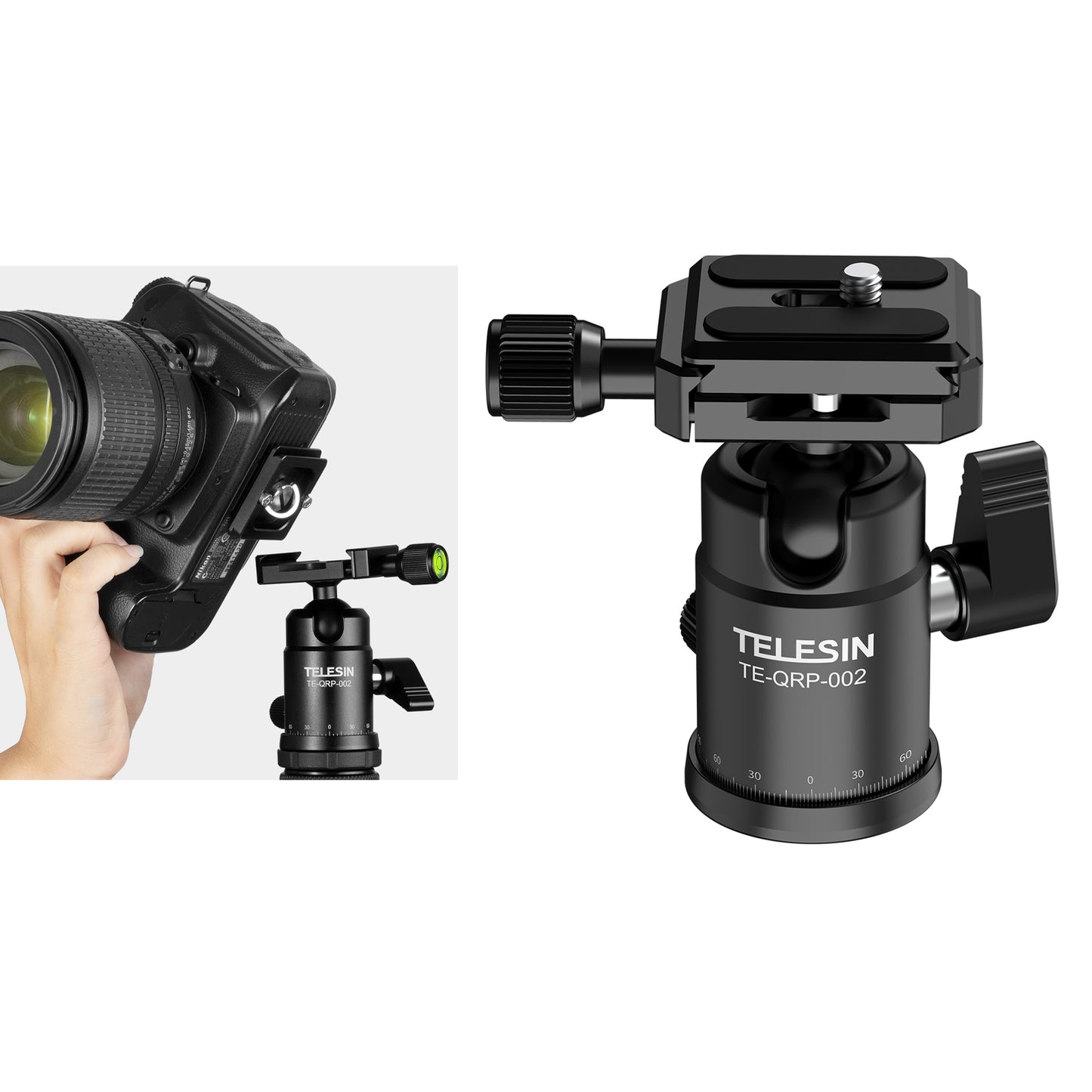 Uniqkart TE-QRP-002 T08 25mm Ball Head 360 Degrees Rotation Panoramic Gimbal Quick Release Plate Camera Tripod Accessories