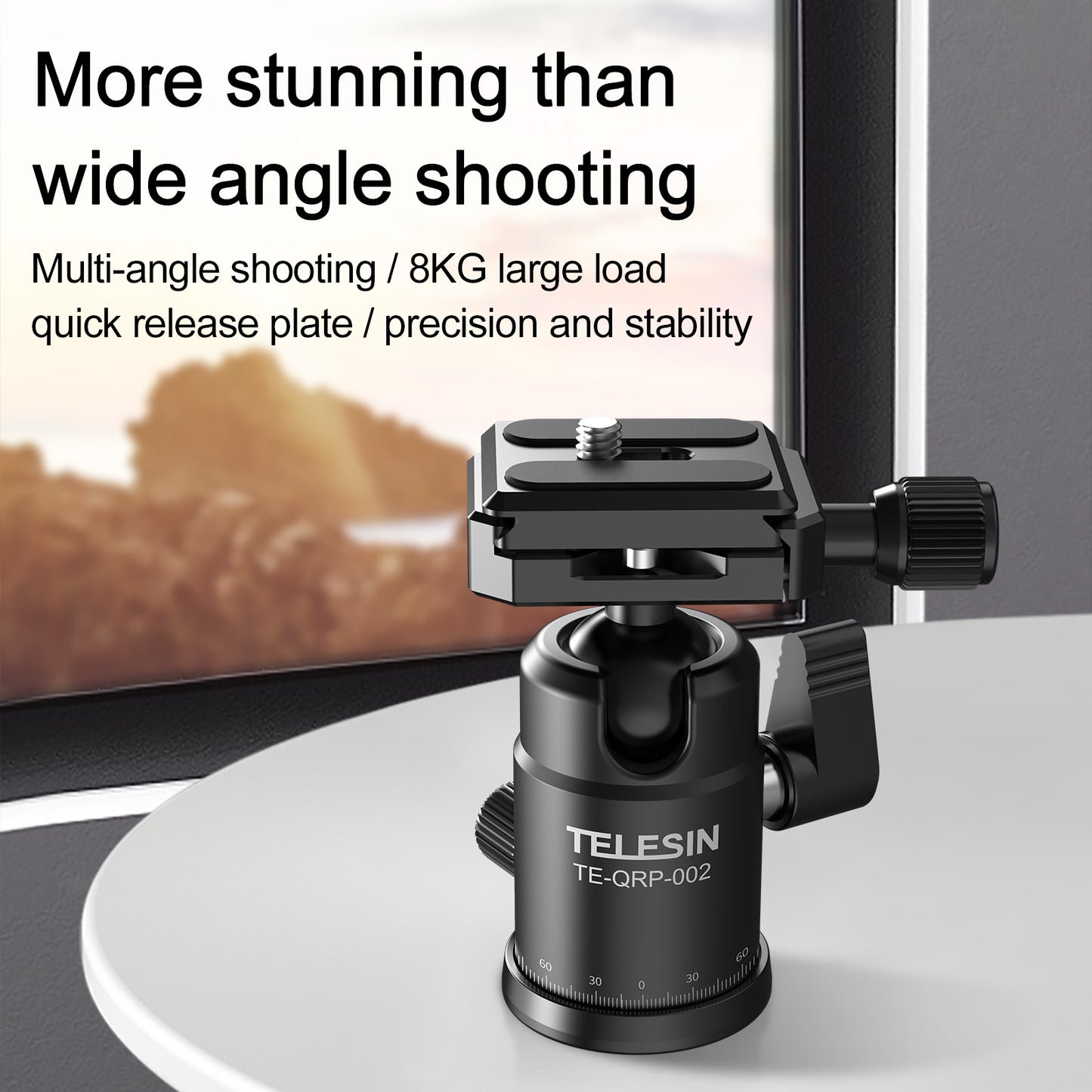 Uniqkart TE-QRP-002 T08 25mm Ball Head 360 Degrees Rotation Panoramic Gimbal Quick Release Plate Camera Tripod Accessories