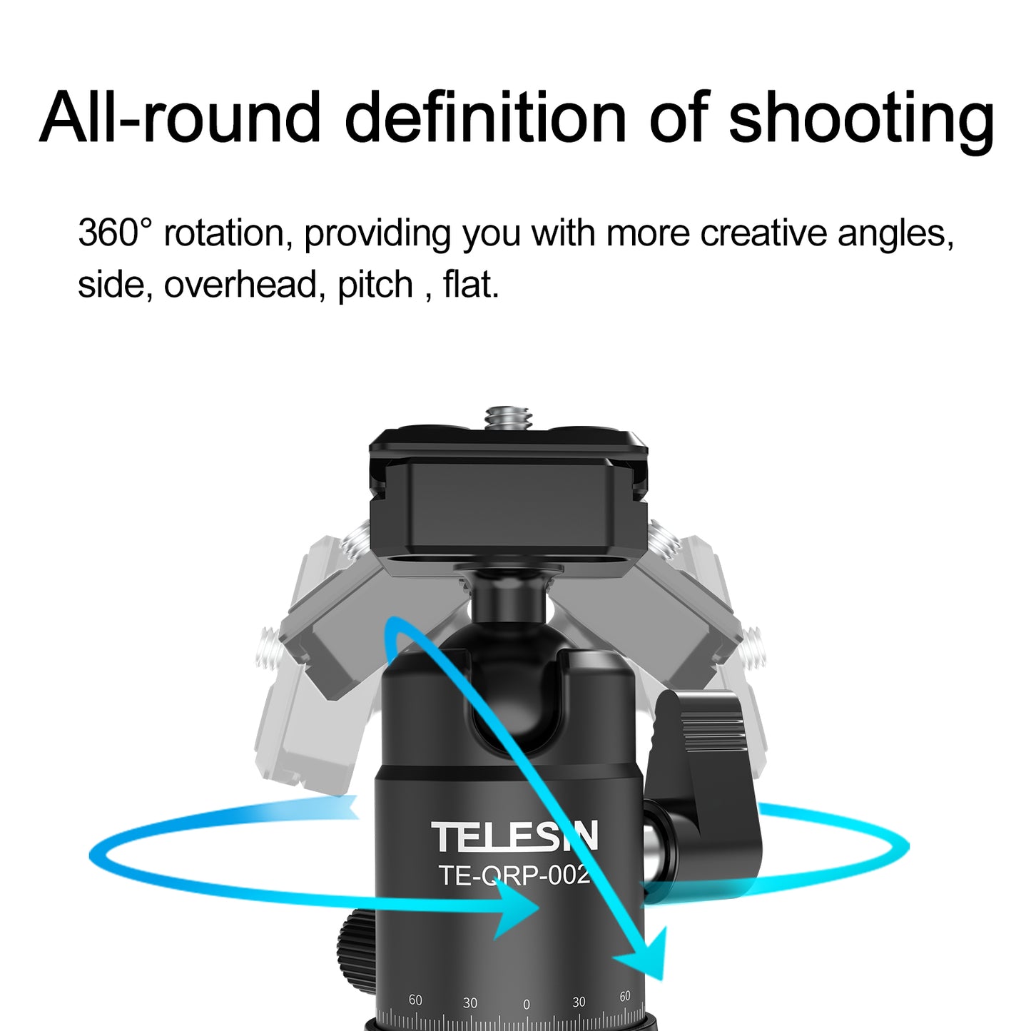 Uniqkart TE-QRP-002 T08 25mm Ball Head 360 Degrees Rotation Panoramic Gimbal Quick Release Plate Camera Tripod Accessories
