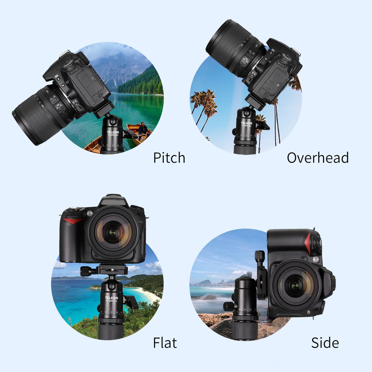 Uniqkart TE-QRP-002 T08 25mm Ball Head 360 Degrees Rotation Panoramic Gimbal Quick Release Plate Camera Tripod Accessories