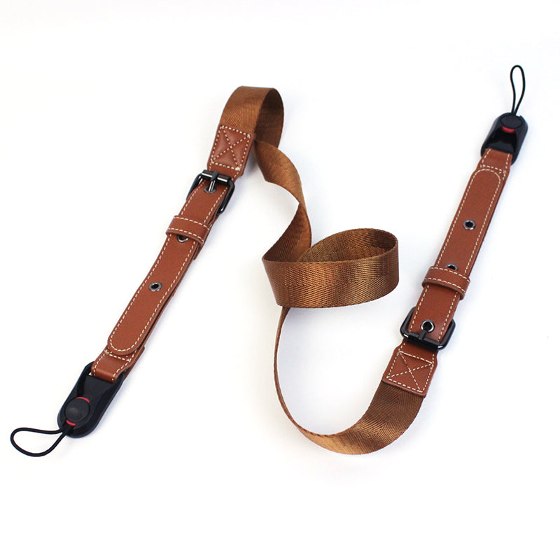 Camera Nylon Carrying Strap Quick Release SLR Camera Adjustable Shoulder Strap Rope - Brown