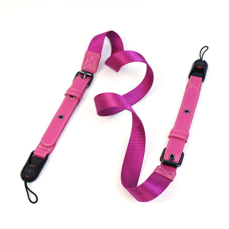 Camera Nylon Carrying Strap Quick Release SLR Camera Adjustable Shoulder Strap Rope - Rose Red