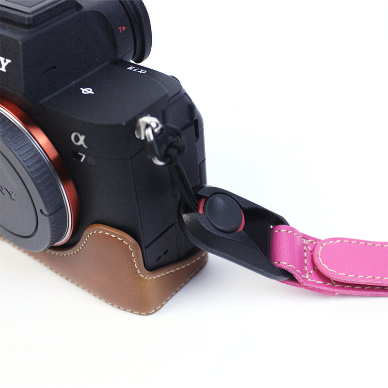 Camera Nylon Carrying Strap Quick Release SLR Camera Adjustable Shoulder Strap Rope - Rose Red