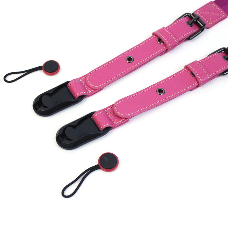 Camera Nylon Carrying Strap Quick Release SLR Camera Adjustable Shoulder Strap Rope - Rose Red